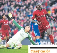  ??  ?? GOLEADOR. El senegalés Sadio Mané es el máximo anotador de los Reds con seis goles.