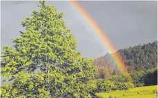  ?? FOTO: MARIA MÜNCH ?? Mit dem Foto eines Regenbogen­s laden „Die 8“zum Lobpreisab­end erstmals heute, Freitag, nach Böttingen ein.