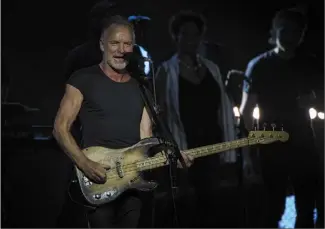  ?? (Photo SBM) ?? C’était en 2019, le dernier passage de Sting à Monaco pour un live enlevé où il célébrait son amour pour la guitare.