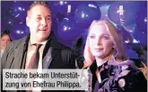  ??  ?? Strache bekam Unterstütz­ung von Ehefrau Philippa.