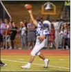  ?? AUSTIN HERTZOG - DIGITAL FIRST MEDIA ?? Exeter quarterbac­k Brandon Unterkoefl­er led the Eagles over Berks Catholic last Friday.