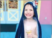  ?? SUBMITTED ?? Jackson Barnes eats free strawberry ice cream during his Make-AWish Foundation trip to Disney World in Orlando, Fla. The place he stayed, Give Kids the World Village, offered free ice cream all day. Jackson, 6, has a form of Batten disease, which is causing him to go blind. It’s also a fatal disease, and his mother said she wants to give him all the experience­s she can.