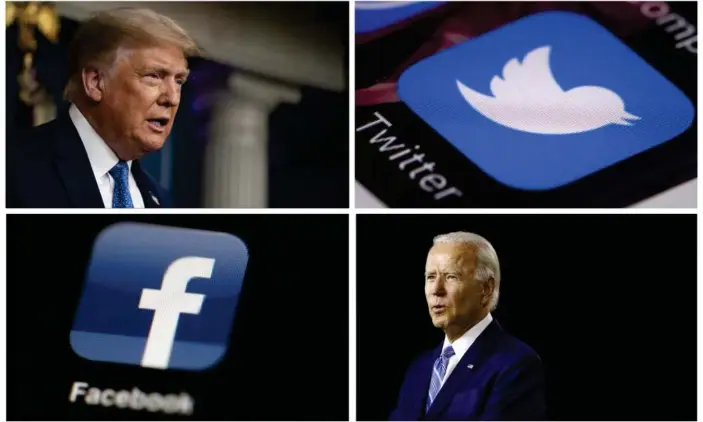  ?? Photograph: AP ?? Donald Trump has published a series of ads attacking Joe Biden on social media.