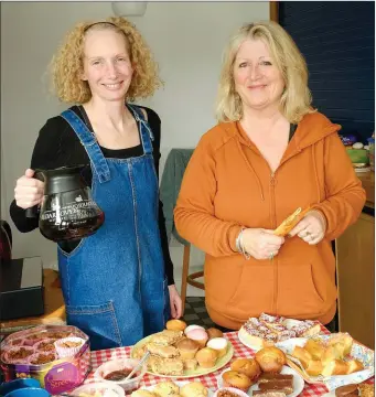  ??  ?? Fiona French and Susie Kenny looking after the refreshmen­ts at the New To You Fashion Sale at Greystones Tennis Club.
