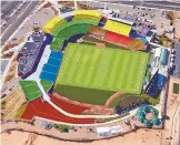  ?? SOURCE: USL NEW MEXICO ?? This is an artist’s conception of how a soccer pitch would be laid out at Isotopes Park.