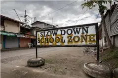  ?? (Hanna Adcock/Save the Children) ?? A sign in Marawi city, the Philippine­s