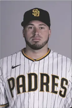  ?? AP PHOTO/CHARLIE RIEDEL ?? This is a 2022 photo of Victor Caratini of the San Diego Padres baseball team. This image reflects the San Diego Padres active roster as of March 17 when this image was taken.