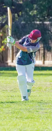  ?? ?? Addison Cumming drives down the ground for Neerim District.