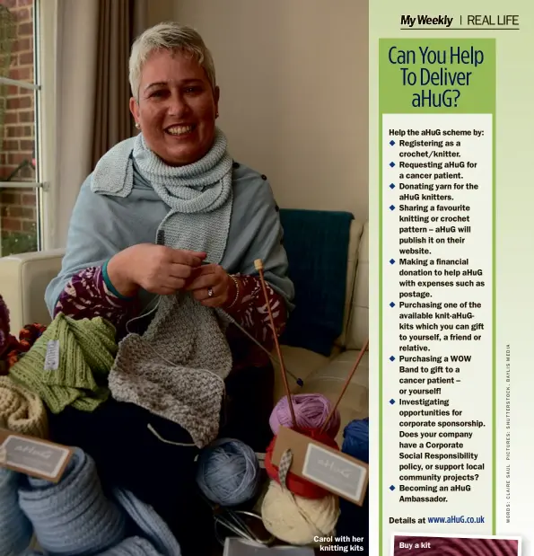  ??  ?? Carol with her knitting kits