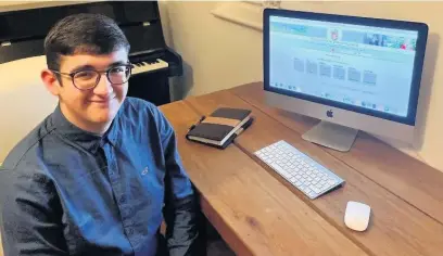  ?? Picture: UWTSD ?? University of Wales Trinity Saint David student Samuel Rossiter has helped to create a new shopping website for Carmarthen to enable people to support local businesses during lockdown.