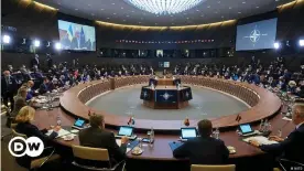  ?? ?? NATO defense ministers meet their Ukrainian counterpar­t virtually February 17 amid threats of a Russian invasion.