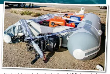  ??  ?? Abandoned: Another boat was found on the sand at Folkestone yesterday