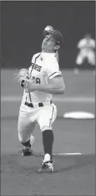  ?? Central Arkansas Sports Informatio­n ?? No-hitter for Stone: Central Arkansas’ Gavin Stone throws a pitch against Southeaste­rn Louisiana Friday in Conway. Stone threw a no-hitter, fanning 13.