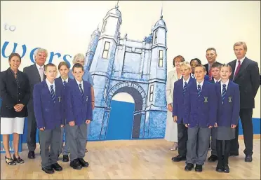  ?? ?? Pupils, staff and governors in the new reception area in 2002