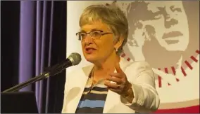  ??  ?? Minister for Children Katherine Zappone opening the Kennedy Summer School.