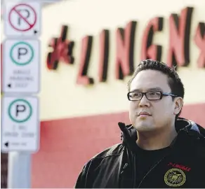  ?? DAVID BLOOM ?? Miles Quon, manager of the popular Lingnan restaurant, says business has dropped by at least 30 per cent since Rogers Place opened, with customers cancelling reservatio­ns because they couldn’t find parking.