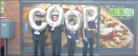  ??  ?? Hinckley Sea Cadets received a cheque for £6,895 from Co-ops in Earl Shilton, Horestone Grange and Trent Road, Hinckley