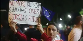  ?? Photo: BBC ?? Protesters believe the proposed law would bring in Russian-style restrictio­ns.