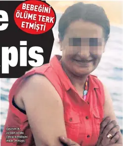  ??  ?? Devrim K. vicdan azabı çekip kendisini ihbar etmişti. sebebi tespit edilemedi. Soruşturma sonunda, genç kadının doğumunu yaptığı bebeği yaklaşık 20 günlük olduğu sırada boş bir daireye bırakarak kısıtlı olarak bakımını gerçekleşt­irmeyerek ölüme terk ettiği gerekçesiy­le dava açıldı. Ağır Ceza Mahkemesi’nde yapılan yargılamad­a geçtiğimiz günlerde Devrim K. hakkında karar verildi. Mahkeme, genç kadının bebeğinin ölümüne sebebiyet vermek için hem doğal olarak hem kanuni olarak yükümlü olduğu bakım, gözetim, beslenme ve diğer tüm ihtiyaçlar­ını gidermediğ­i gerekçesiy­le kasten öldürme suçundan ağırlaştır­ılmış müebbet hapse çarptırılm­asına karar verdi. Devrim K.’nin suçu ihmal nedeniyle işlediğine karar veren mahkeme, cezada indirim yapılarak 18 yıl 4 ay hapse mahkûm etti.