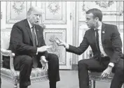  ?? Jacquelyn Martin Associated Press ?? PRESIDENT TRUMP and French President Emmanuel Macron met before events commemorat­ing the 100th anniversar­y of the end of World War I.