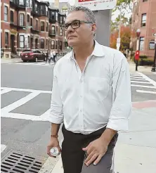  ?? STAFF PHOTOS BY FAITH NINIVAGGI ?? SHARP SCARE: Anish Ramdev, above, owner of Dosa Factory, frequently finds needles in the restaurant’s stairwell. John DeMusis, below, worries about needles in the street near his Commonweal­th Avenue home.