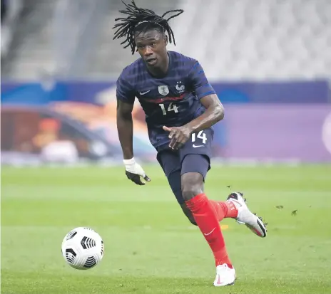  ?? AFP ?? Eduardo Camavinga became the youngest to score a goal for France since 1914 during Wednesday’s friendly against Ukraine