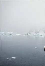  ??  ?? PERILOUS RIDE: A Greenpeace boat sails in Andvord B