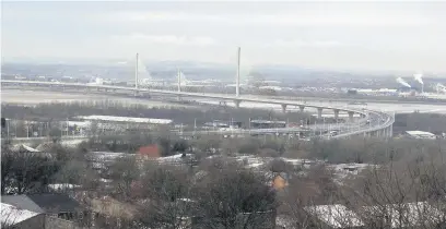  ??  ?? The new Mersey Gateway Bridge as seen from Halton Castle