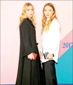  ??  ?? Ashley and Mary-Kate Olsen attend the CFDA Fashion Awards in Manhattan, New York, on June 5, 2017. — Reuters file photo