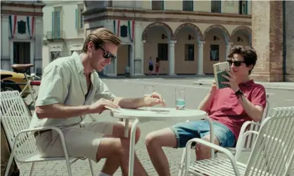  ??  ?? Should the book be closed? … Armie Hammer and Timothée Chalamet as Oliver and Elio in Call Me By Your Name. Photograph: Sony/Kobal/ Rex/Shuttersto­ck