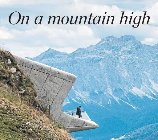  ?? SUSAN WRIGHT PHOTOS FOR THE NEW YORK TIMES ?? The Messner Mountain Museum Corones, a pod-like complex designed by Zaha Hadid. A travel tip for the Dolomites: Aim to be a passenger, rather than driver.