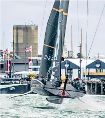  ??  ?? Flying machine:
Britannia takes to the air in Auckland