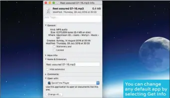  ??  ?? You can change any default app by selecting Get Info