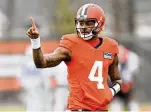  ?? DAVID RICHARD / AP ?? It’ll be exactly 700 days between starts for Deshaun Watson when he returns to Houston on Sunday to face his former team as the Browns’ quarterbac­k.