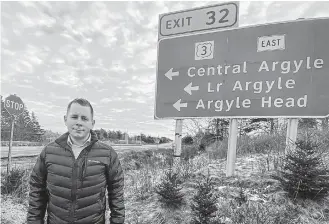  ?? TINA COMEAU ?? Argyle-Barrington MLA Colton LeBlanc says Exit 32 on Highway 103 in Yarmouth County has long been a safety concern and is still being pushed as a priority for future work.