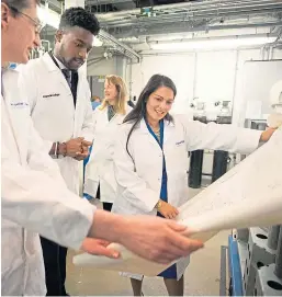  ?? Picture: PA. ?? Home Secretary Priti Patel meets students and staff at Imperial College.