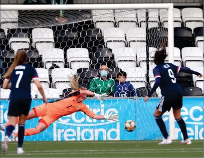  ??  ?? Caroline Weir scores the penalty that won Scotland the game against Northern Ireland