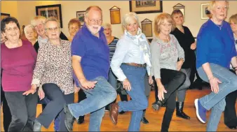  ??  ?? Roger Pendlebury puts the Oban line dancers through their heel-slapping paces.