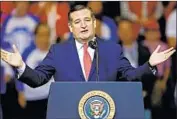  ?? Larry W. Smith EPA/Shuttersto­ck ?? TWO YEARS AGO, Ted Cruz called Donald Trump a “sniveling coward.” On Monday night, he described the president as “bold and courageous.”