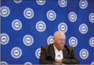  ?? THE ASSOCIATED PRESS ?? United Auto Workers president Dennis Williams listens to a question during a roundtable with reporters in Detroit on Thursday. The United Auto Workers union is working on an advertisin­g campaign that urges people to buy U.S.-made cars and trucks in an...