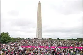  ?? AMANDA ANDRADE-RHOADES / AP ?? Abortion rights demonstrat­ors rally Saturday on the National Mall in Washington, during protests across the country.