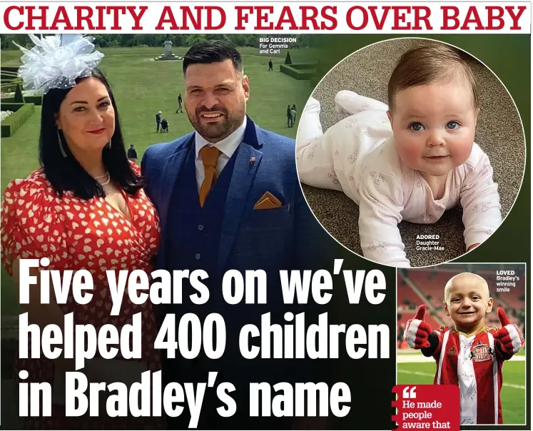  ?? ?? BIG DECISION For Gemma and Carl
ADORED Daughter Gracie-Mae
LOVED Bradley’s winning smile