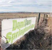  ?? FILES ?? Tsuut’ina First Nation officials and other residents in the area have been expressing their concerns with plans for a proposed Springbank dry dam to alleviate flooding in Calgary.