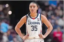  ?? JESSICA HILL/AP PHOTO ?? UConn’s Azzi Fudd looks on during the first half of Saturday’s Big East Conference tournament quarterfin­al against Georgetown at Mohegan Sun Arena.