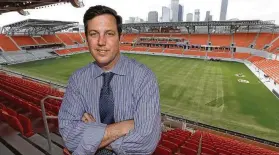  ?? David J. Phillip / Associated Press ?? Now that he’s left the Dynamo and Dash to head the Houston World Cup Bid Committee, Chris Canetti is focusing on the bigger picture of soccer in the city.