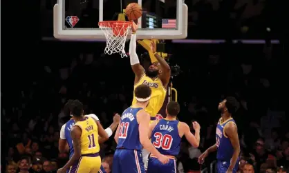  ?? ?? LeBron James goes to the basket against the Golden State Warriors. Photograph: Kiyoshi Mio/USA Today Sports