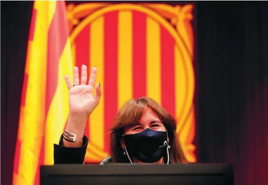  ?? EFE ?? La presidenta del Parlament, Laura Borràs, fue criticada en las redes por un mensaje