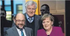  ?? FOTO: DPA ?? GroKo-Verhandler: Schulz, Seehofer und Merkel.