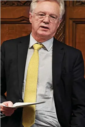  ?? ?? Blast from the past: David Davis in the Commons yesterday