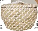  ??  ?? RefResh: Add new life with potted plants and wicker baskets: hanging planters from anthropolo­gie.com, available in Feb and Grass basket, €9, from Penneys